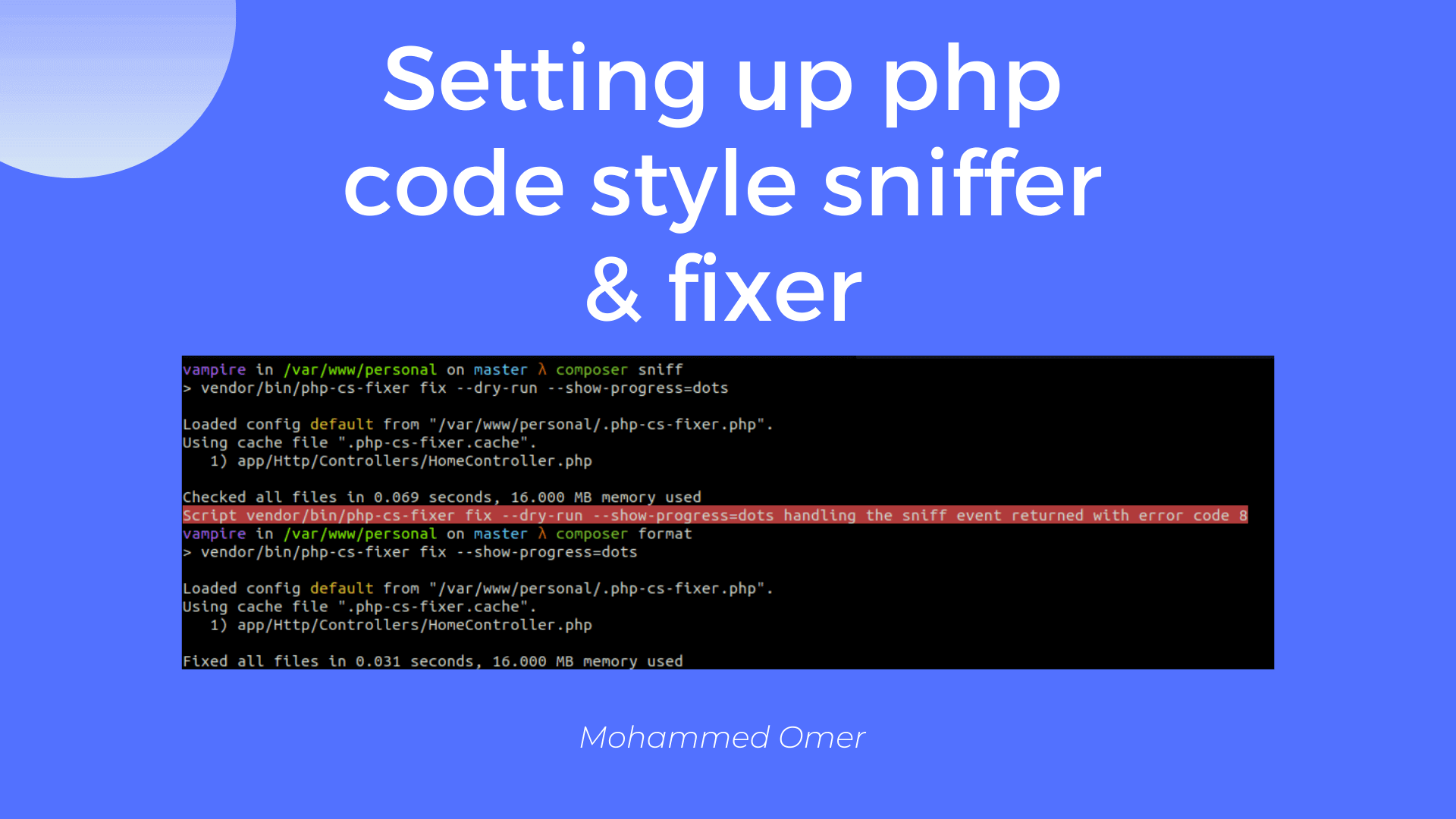 Setting Up Php Code Style Sniffer & Fixer